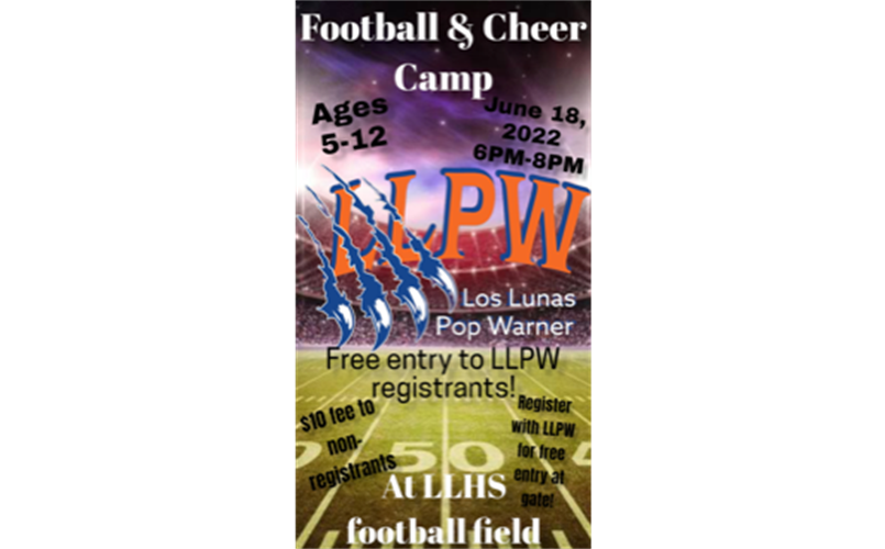 Football and Cheer Camp June 18 6-8pm at LLHS